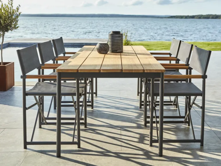 Zand matstol Antracit/Teak
