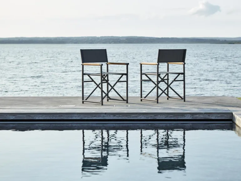 Zand matstol Antracit/Teak