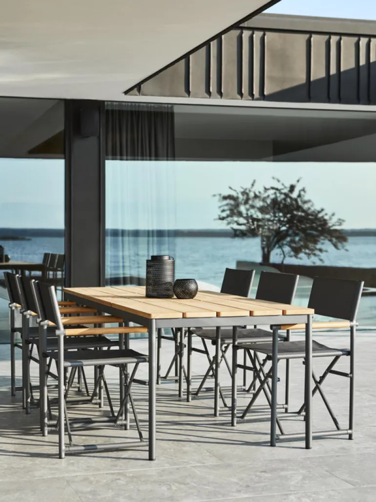 Zand matstol Antracit/Teak